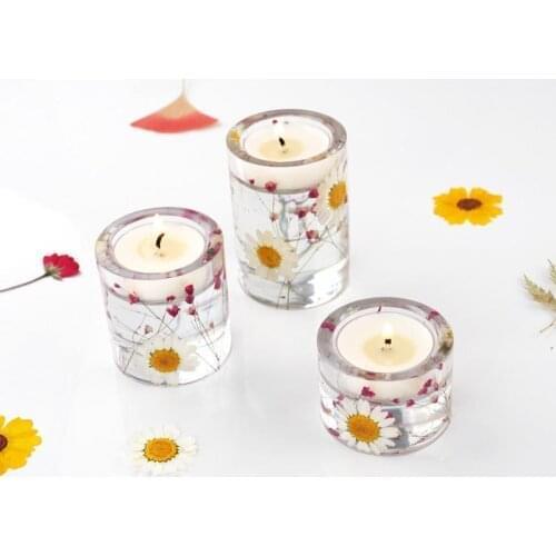 Candle Holder Silicone Mold DIY Crystal Epoxy Resin Mold Handmade For Aromatherapy Candle Tray Home Decoration