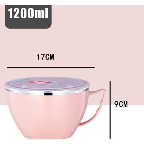 Hot noodle bowl stainless steel student dormitory instant noodle bowl large anti-hot soup cup large capacity lunch box