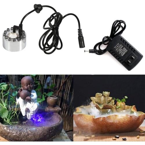 12 LED Water Fountain Pond Fogger Atomizer Decor LED Fish Tank Air Humidifier Aquarium LED Mist Maker Aquarium Accessoires D30