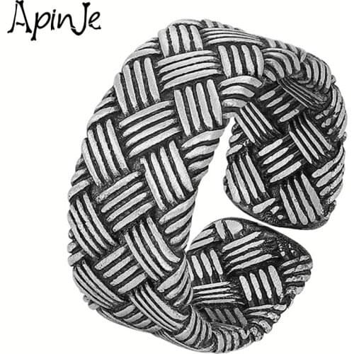 Apinje 999 Fine Silver Open Ring Tail Ring for Men Women Personality Creativity Fashion Jewelry