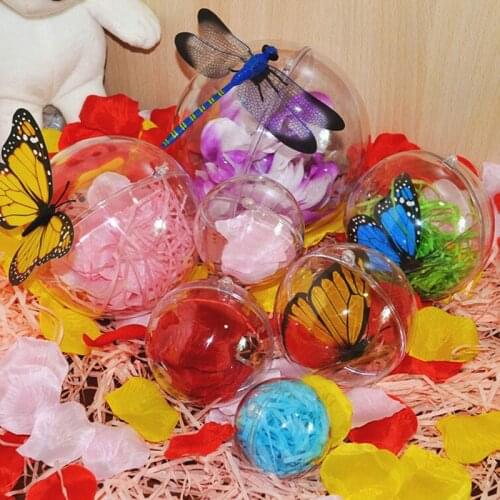 5pcs 4-8cm Transparent Hanging Ball New For Xmas Tree Bauble Clear Plastic Home Party Christmas Decorations Gift Craft