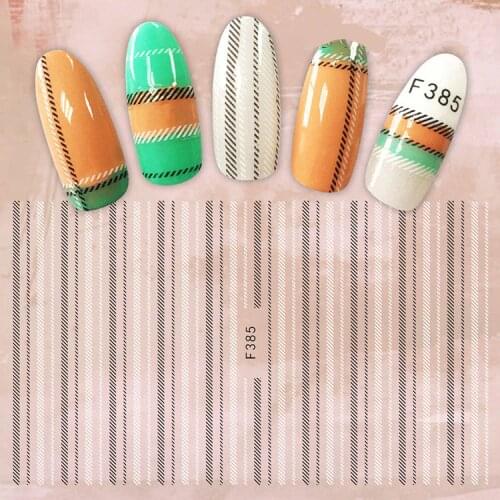 Nail Sticker 3D Nails Slider Decals Stripe Design Nail Art Decoration Manicure Adhesive Foil Wraps Pegatinas Polish