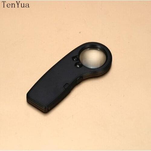 TenYua 15X Hand Held Magnifying Glass with LED Light for Currency Detecting Repairing