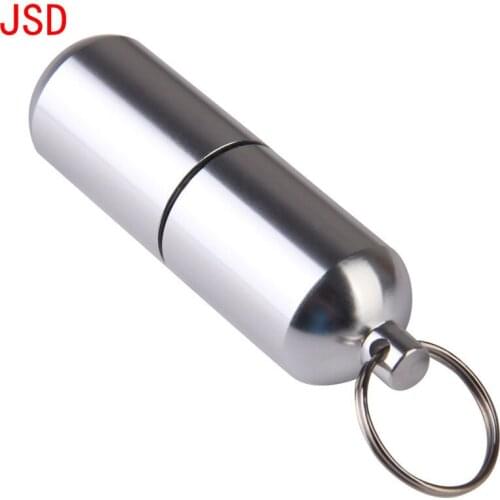 Unisex Aluminum Alloy Waterproof Outdoor Aluminum Cartridge Small Gallipot Keychain Fashion Charming Large Size Silver Ornament