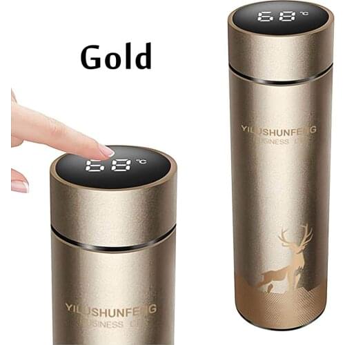 500ml Stainless Steel Vacuum Flask Leak-proof Health Intelligent Thermal Insulation LED Temperature Display Hot Water Cup