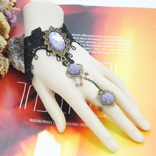 Handmade Vintage Black Lace Bracelets & Bangles for Women Wrist Jewelry Women Accessories Gothic Party Jewelry