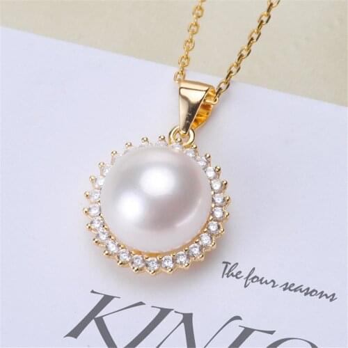 Factory Wholesale Real Solid S925 Sterling Silver Accessories DIY Jewelry Making Pearl Pendant For Women Charm Gift