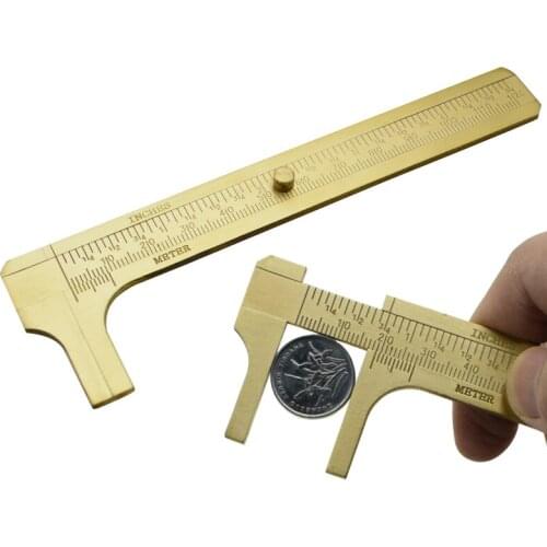0-12cm Vernier Caliper Solid Brass 4 Inch Instrument Depth Measuring Tools Measuring Ruler Office School Supplies