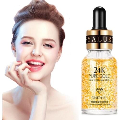 15/30ml 24KGold Hyaluronic Acid Serum Moisturize Shrink Pores Brighten Improve Fine Lines Lifting Firming Amide Whitening Serum