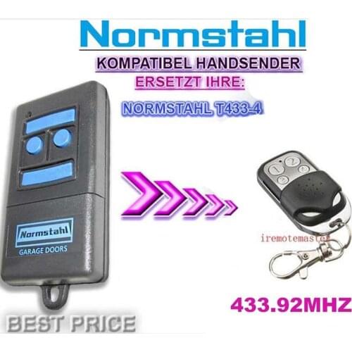 2pieces Normstahl T433-4 replacement remote control 433,92Mhz Rolling code beautiful
