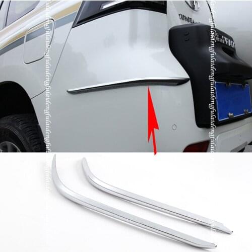 2PCS ABS Chrome Rear Corner Bumper Molding Trim protection Strips For Toyota Land Cruiser Prado FJ150 2018-2020 Car Accessories