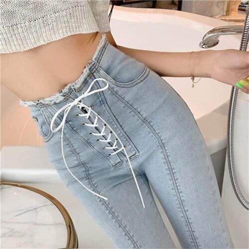 2021 Female Plus Size Leggings High Elastic Waisted Workout Bandage Pocket Leggins Skinny Casual Jeans Trousers Woman