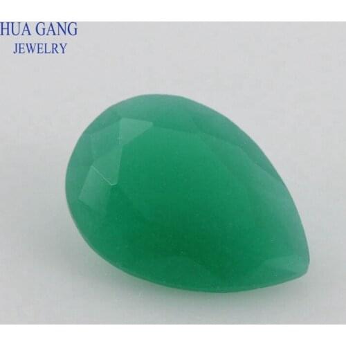 2x3~13x18mm Green Translucent Color Pear Shape Loose Glass Beads Synthetic Gems For Jewelry Wholesale Free Shipping