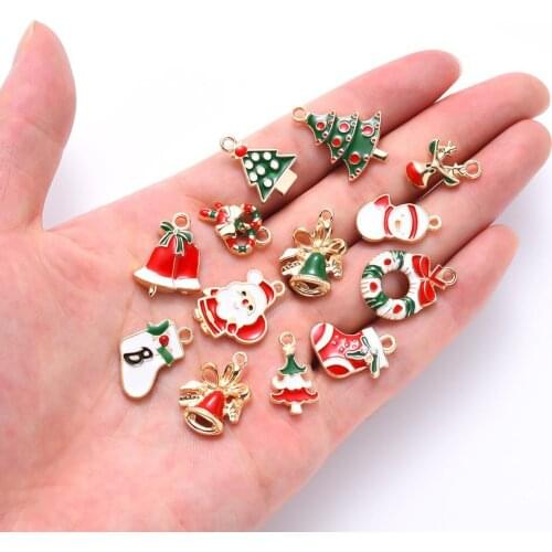 38x Christmas Styles Pendant Charm Jewelry Making Clothes Sewing Bags Decoration Charm DIY Supply