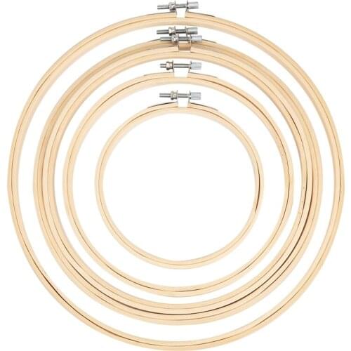 5Pcs/set Wood Round Cross Stitch Machine Embroidery Hoop Frame Ring Bamboo for DIY Craft Sewing Tool 13/17/21/24/27cm