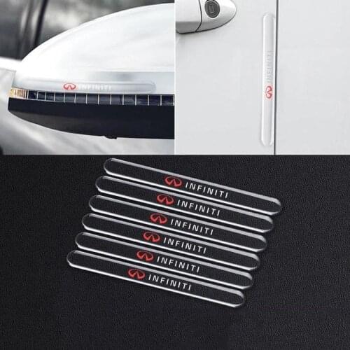 6PC Car Door Side Edge Protector Guard Rear View Mirror Cover Strip For Infiniti FX35 Q50 Q30 ESQ QX50 QX60 QX70 EX JX35 G35 G37