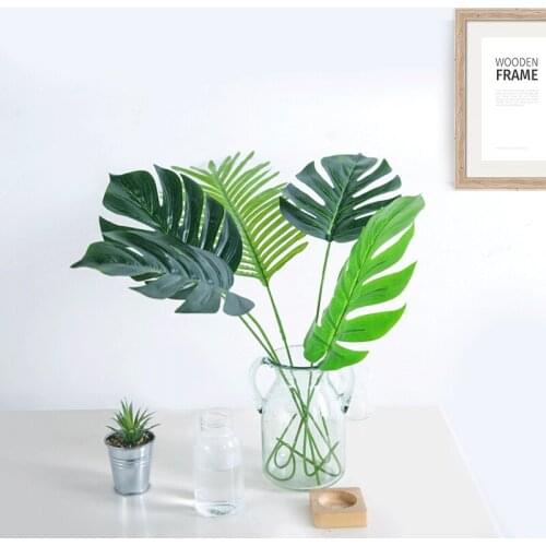 60-80cm Tropical Monstera Palm Leaves Artificial Plants Home Garden Decoration Fake Plants Wedding Wall Photography Props Leaves