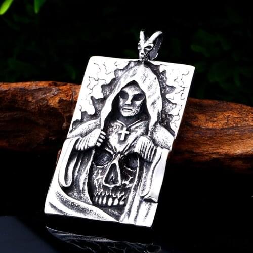 Beier Wholesale Cute Pirate Skull Pendant Necklace For Girl Boy Stainless Steel No Fade Punk Jewelry free shipping LHP148