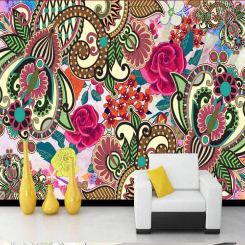 Bohemian Flower Art 3D Wallpaper for Walls 3d Decorative Wall Paper Background Painting Mural Wallpapers Home Improvement