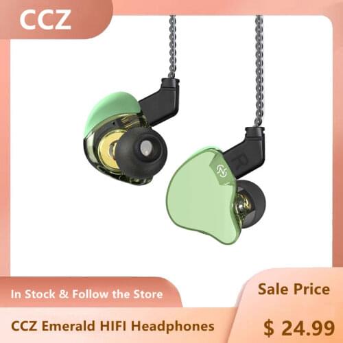 CCZ Emerald HIFI Headphones 10mm dual magnetic circuit DD unit+CCZ customized BA in Ear Monitors Earbud HIFI Bass Sport Music