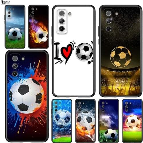 Retro Football Game Ball for Samsung Galaxy S21 Ultra Plus Note 20 10 9 8 S10 S9 S8 S7 S6 Edge Plus Black Phone Case