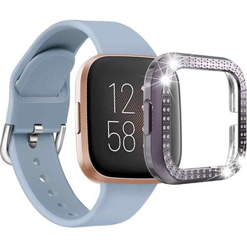 1PC Watch Case For Fitbit Versa 2 Smart Watch Cover Shiny Crystal Rhinestone Protector Case Watch Accessories For Women Girl New