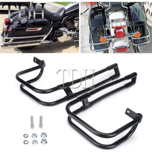 2014-2021 Black Motorcycle Saddlebag Bracket Guard Support Bar For Harley Touring Road King FLHR Electra Glide FLHS Street Glide