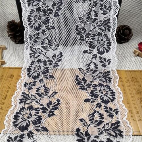 RR3237 22.5cm wholesale floral nylon rayon lace fabric for lingerie