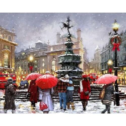DIY Digital Painting By Numbers Package The snow carnival oil painting mural Kits Coloring Wall Art Picture Gift frameless