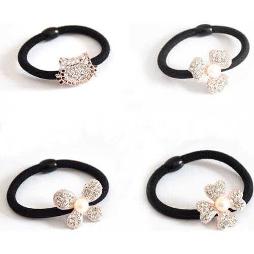 Elastic Hair Band Flower Bows Cat Hair Crown Hair Band for Women and Girls Hair Accessories