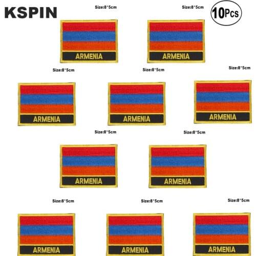 Armenia Flag Embroidery Patches Iron on Saw on Transfer patches Sewing Applications for Clothes in Home&Garden