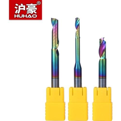 HUHAO Single Flute CNC Coated End Mill Router Bit for Aluminum Doors Windows Curtain Wall Import Tungsten Steel Milling Cutter s