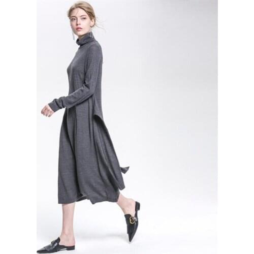 IANLAN Autumn/Winter Wool Long Sweaters for Womens Casual Knitwear with Waistband Ladies Long Pullover Skirt IL00384