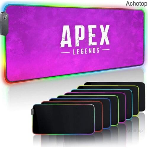 Apex Legends LED Light Gaming Mouse Pad RGB Large PC Gamer Keyboard Cover Rubber Base Computer Carpet Desk Mat коврик для мыши