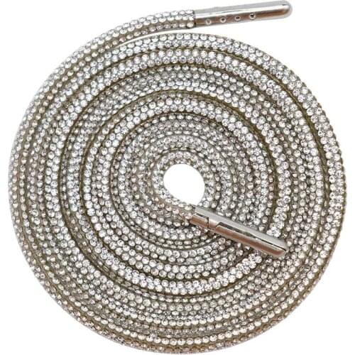 Weiou 6MM Rhinestone Lace Shining Canvas Rope Extremely Rare For Girl Expensive Lacet 2Pcs/Pair Selling Youth Women Luxury Cord