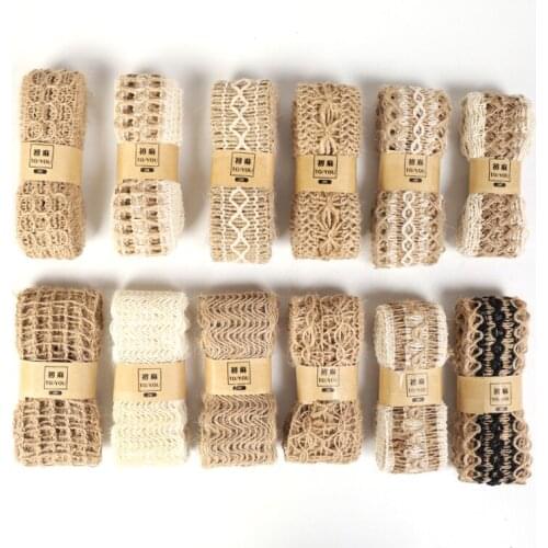 2Meter/Roll Natural Hemp Ribbon Party Crafts Vintage Rustic Wedding Burlap Ribbon Gift Warrping Jute Burlap Ribbon lace DIY