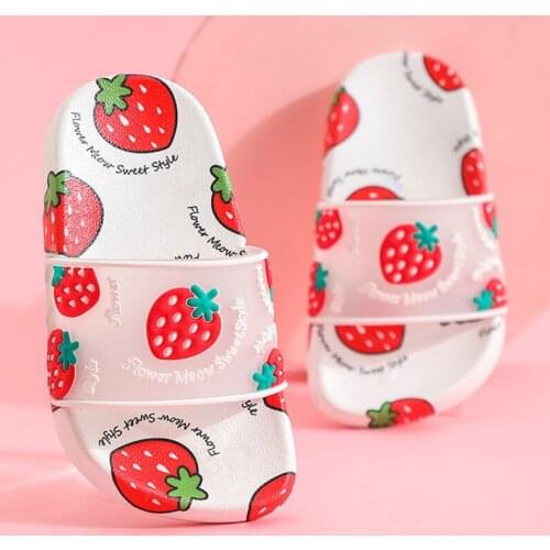 Summer Family Slippers Shoes Mother Daughter Beach Slippers for Girls Fruits Printed Indoor Outdoor Shoes Children Kids Slides