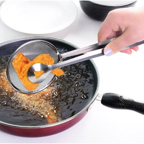 Multi-functional Filter Spoon With Clip Food Kitchen Oil-Frying BBQ Filter Clamp
