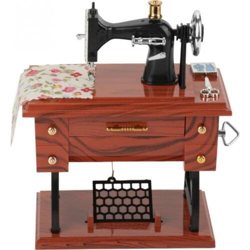Music Box Sewing Machine Music Box European Crafts Retro Sewing Clockwork Home Crafts Decoration Creative Birthday Gift