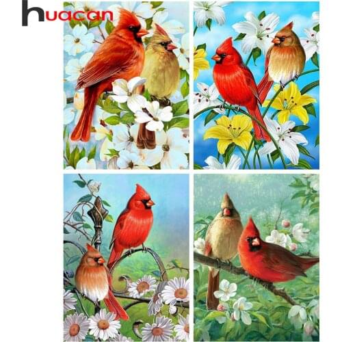 Huacan 5D DIY Diamond Art Painting Kits Bird Flower Diamond Mosaic Embroidery Kits Cross Stitch Animals Beaded Pictures Wall Art