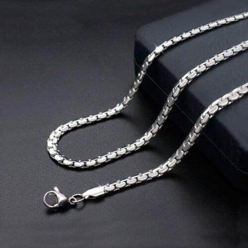 Wholesale Jewelry -- 55 cm x 4 mm Titanium steel Flat Box White Necklaces 22inch for Men Fashion Jewlery No Fade