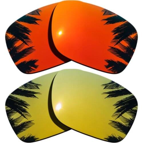 Orange Red Mirrored&24K Gold Mirrored Polarized Replacement Lenses for Holbrook Frame 100% UVA & UVB