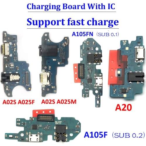 USB Charging Connector Board Flex Cable Parts For Samsung A21S A10S A20S A30S A50S A40S A10 A20 A20E A30 A40 A50 A70 Microphone