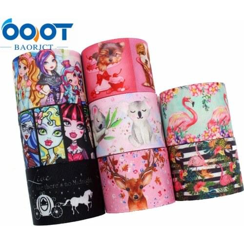 I-181106-2,1-1/2'' 38MM Flowers Printed grosgrain ribbon,10yards/lot DIY handmade bow Festival Gift Packaging Party Birthday