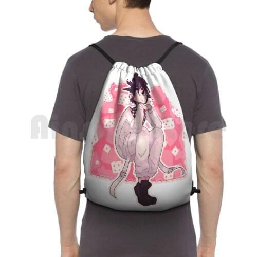 Kokichi Ouma Backpack Drawstring Bag Riding Climbing Gym Bag Celestia Ludenberg Junko Danganronpa Cute Anime Games Trigger