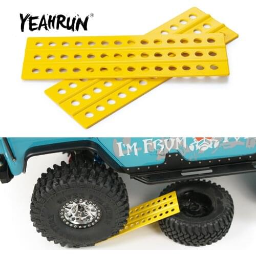 YEAHRUN Silver/Yellow Simulated Metal Sand Ladder Recovery Board for Axial SCX10 90046 TRX-4 D90 D110 1/10 RC Crawler Car Parts