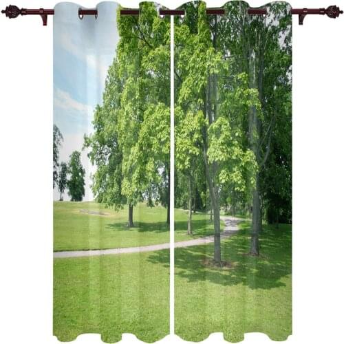 Outdoor Curtains Woods Grass Sky Living Room Kitchen Curtain Drape For Patio Garden Gazebo Yard Valance Cutains