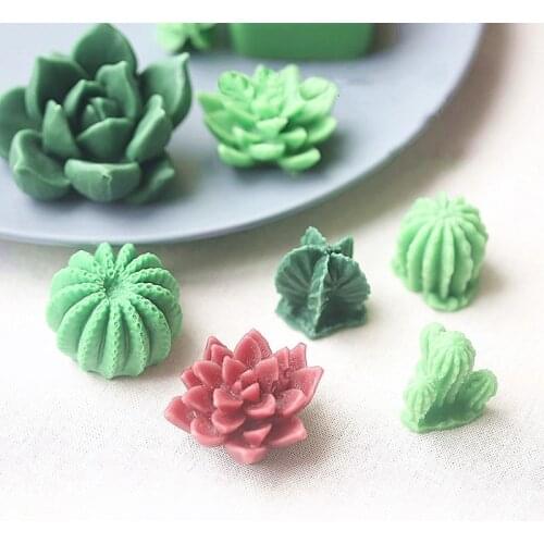 Succulent Plant Silicone Wax Candle Mold Flower Cactus Candle Mould DIY Handmade Aroma Gypsum Plaster Molds Making Candle Form