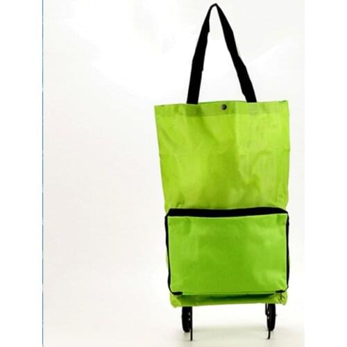Folding Cart Shopping Bag Printed Portable Luggage Heavy Vehicle Foldable Shopping Bags Food Organizer Vegetables Box Handbags