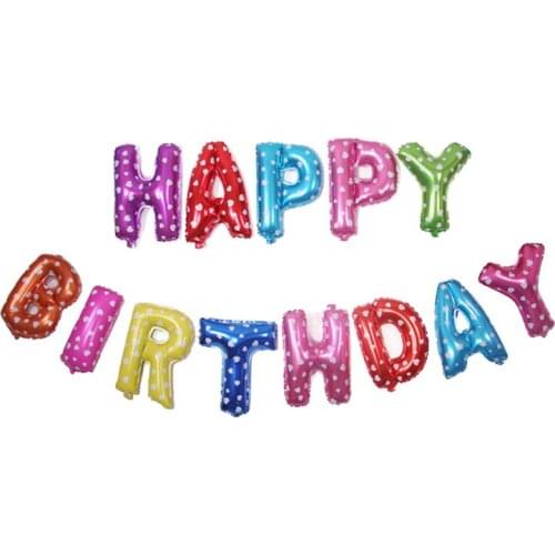 16 Inch Happy Birthday Letter Aluminum Foil Film Balloon Birthday Party Decorations Balloons Colorful Rose Gold Silver Pink Blue
